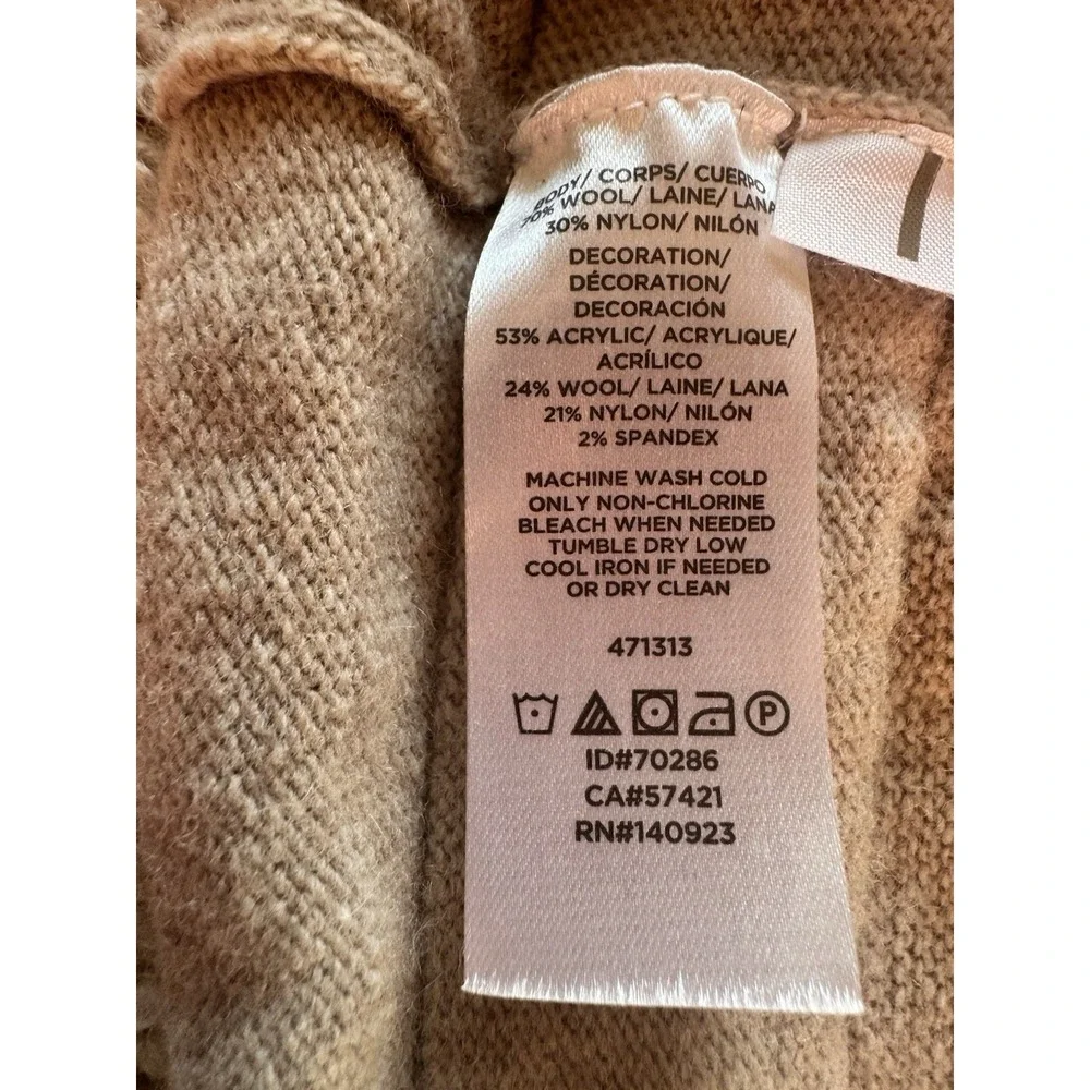 Lou & Grey Ivory Boho Wool Blend Shaggy Yarns Woman's Sz Medium Statement Jacket
